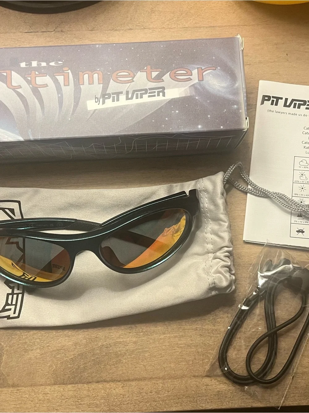 Pit Viper Black Frame Sunglasses with Orange Mirror Lenses